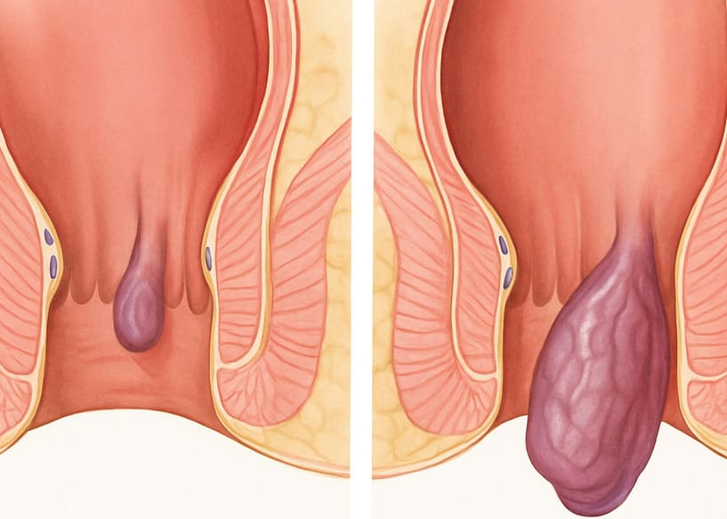 esempio di emorroide prolassata