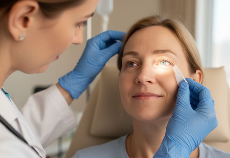 rimozione benda dopo cataratta